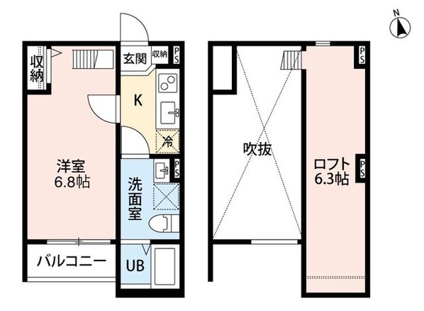 大物駅 徒歩8分 1階の物件間取画像